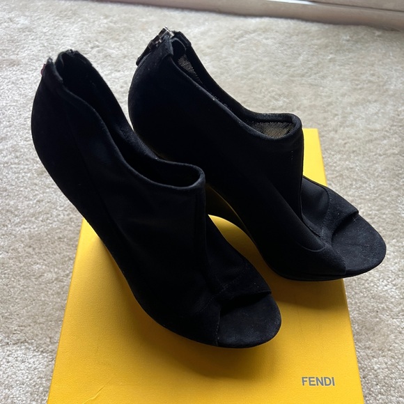 Fendi mesh and suede booties, gently used - Picture 2 of 14